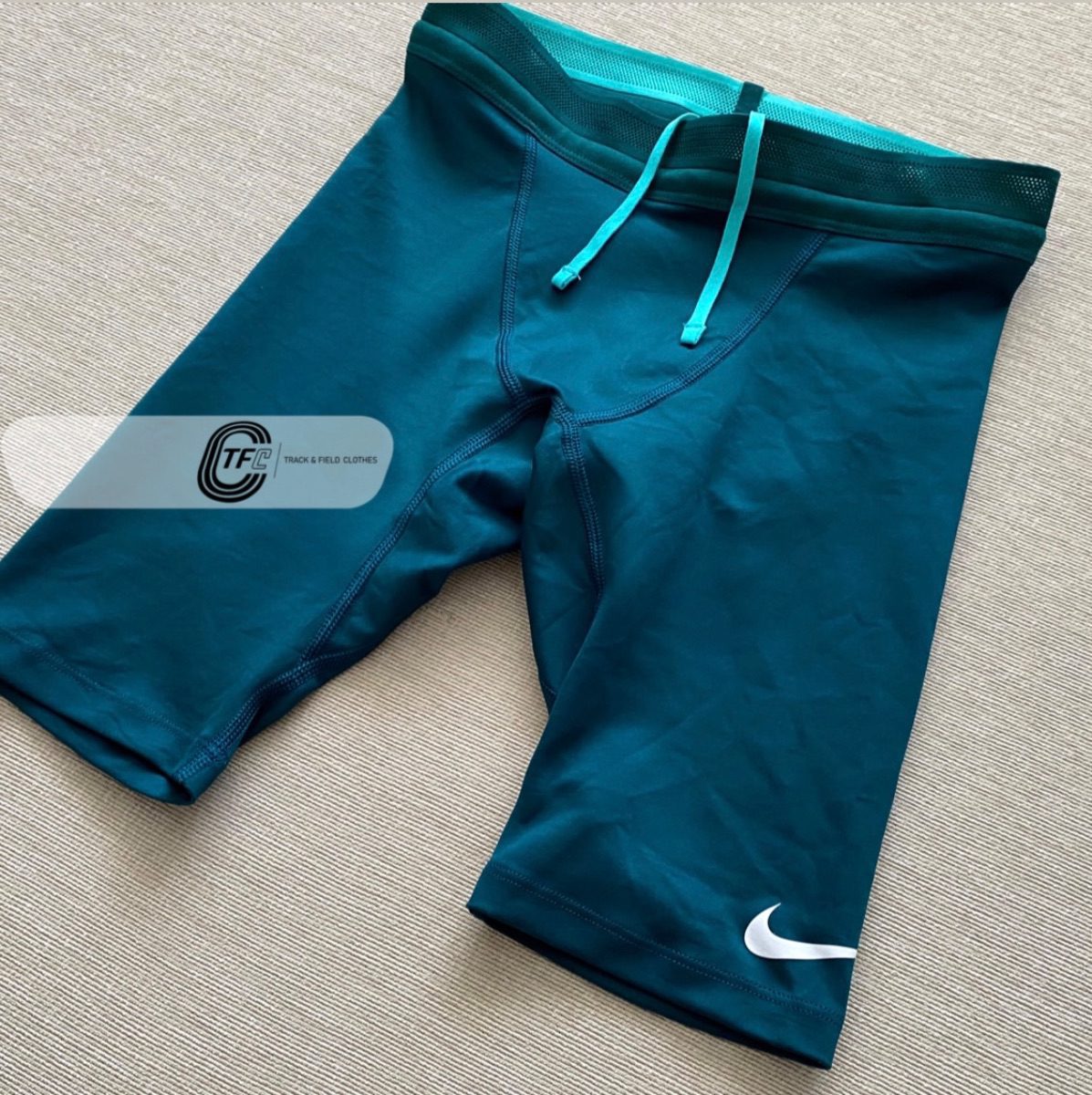 Men's Jock Nike Pro Elite Green Running Spandex Half Tights